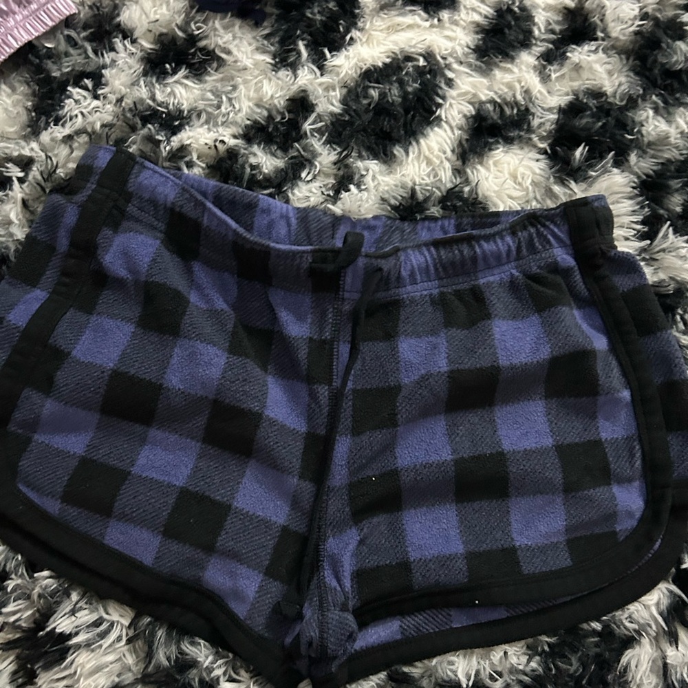 Plaid Women's Shorts - Blue and Black